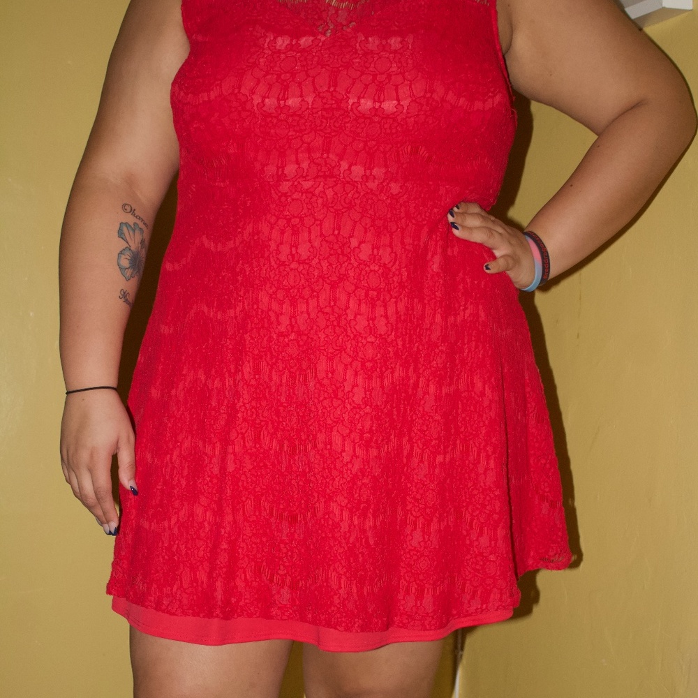 Pink LACE Dress - Plus size